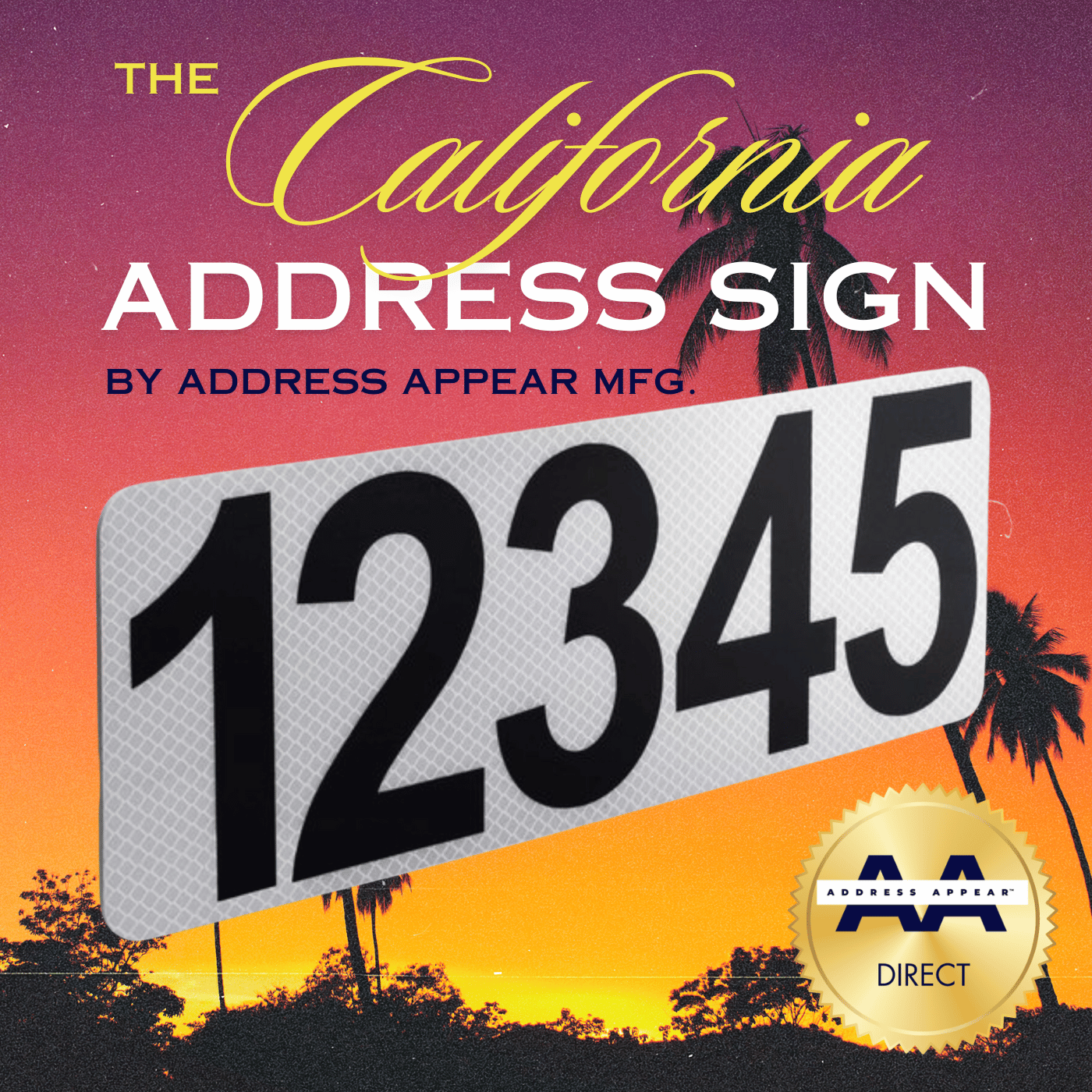 "The California Address Sign" Gift Card. Address Appear is proud to introduce our new Pre Paid Reflective Curb Address Sign Gift Cards. Now available for purchase!